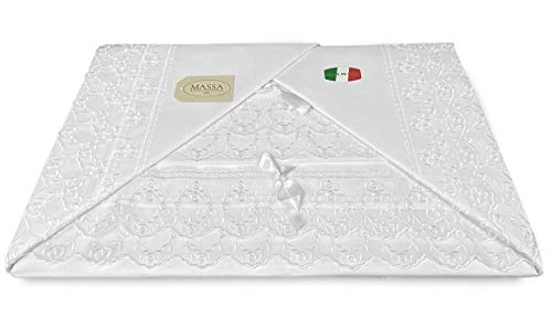 Tex family Sábana con encaje de organza blanca para cama de matrimonio, ideal para novia