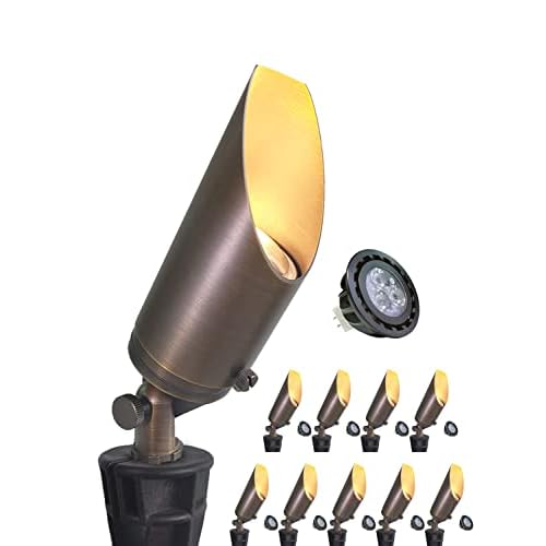MALORY Brass Landscape Spotlight 10-Pack, 5W MR16, 12V
