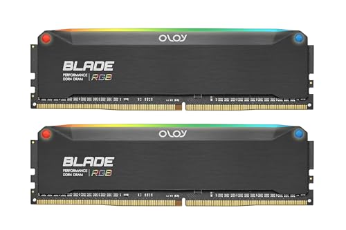 Image of OLOy DDR4 RAM 16GB (2x8GB) Black Hairline Blade RGB 3000 MHz CL16 1.35V 288-Pin Desktop Gaming UDIMM (MD4U0830160BRKDA)