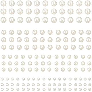 990 Pcs Self Adhesive Pearl Stickers, White/Colorful Flat Back Pearls Sticker for Face Beauty Makeup Nail Art Cell Phone DIY Crafts Home Decor Scrapbooking Embellishments, 3mm/4mm/5mm/6mm