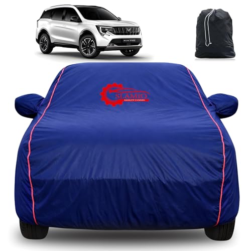 Image of 100% Waterproof Car Cover for Mahindra XUV 7XO | All-Weather, Dustproof & UV Protection | Heavy-Duty 3-Layer Fabric | Custom Fit with Mirror & Antenna Pocket | Navy Blue