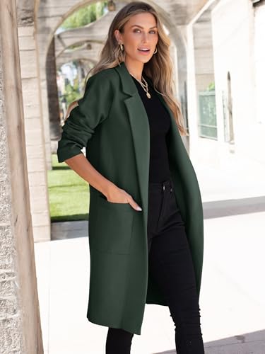 Image of ANRABESS Womens Cardigan Sweater 2026 Fall Outfits Knitted Lapel Long Coats Coatigans