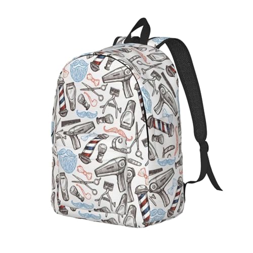 BREAUX Barber Supplies Pattern Canvas Casual Lightweight Duffel Bag, Fashion Duffel Bag, Unisex Travel Backpack2