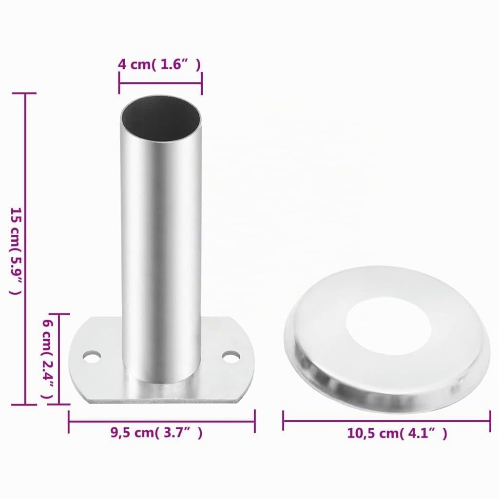 vidaXL Soportes para Escalera de Piscina 2 uds Acero INOX 304, 93465