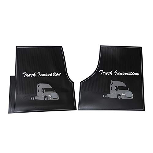 TOYO-INTL Floor mats Truck fits for Freightliner Cascadia 2008-2016 All Weather Type Rubber Easy Clean 2pcs Set Passenger Right Driver Left Side, Black