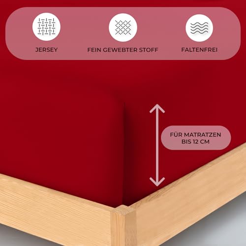 Buymax Topper Spannbettlaken 120x200 cm Spannbetttuch 100% Baumwolle Jersey für Matratzentopper bis 12 cm Matratzenhöhe Bettlaken für… – Ansicht 3