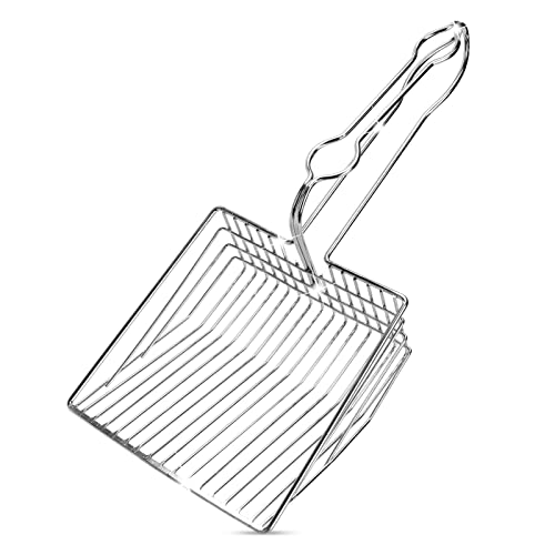 Nobleza Pelle à litière pour Chat, Pelle Profonde pour tamisage Rapide, Pelle à litière pour Chat en Acier Inoxydable,Facile à Nettoyer pour Animaux Chats et Chiens