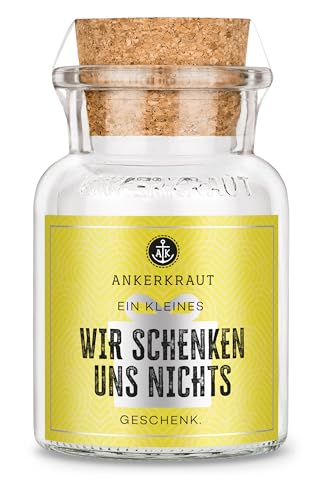 Ankerkraut 'Nichts' Geschenk-Glas, Korkenglas mit Sonder-Etikett zum Verschenken, Geschenk-Idee