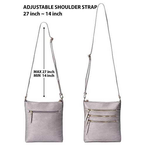 Image of Solene Crossbody Bag Functional Multi Pocket Messenger Purse Top Zip Closure Shoulder Handbag With Adjustable Strap