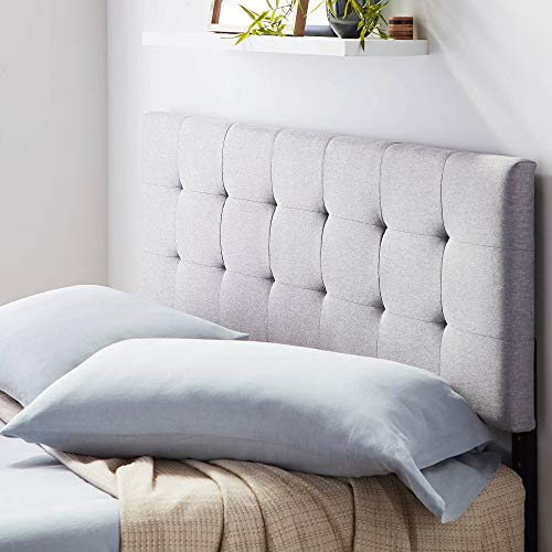 Lucid Square Tufted Mid Rise Adjustable Height Headboard, King/Cal King, Stone #TOP1