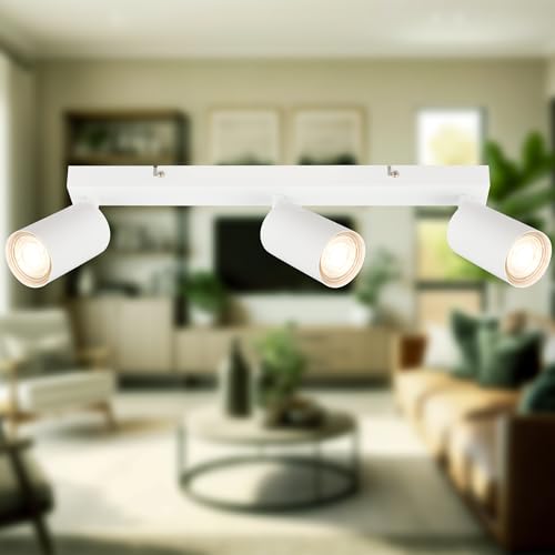 B.K.Licht - EEK A LED Deckenlampe schwenkbar, 3000K warmweiß, je 2W, je 450 Lumen, ca. 50.000h Licht, Deckenleuchte, Lampe, Wohnzimmerlampe, Schlafzimmerlampe, Küchenlampe, Decke, 44 cm, Weiß B.K.Licht - EEK A LED Deckenlampe schwenkbar, 3000K warmweiß, je 2W, je 450 Lumen, ca. 50.000h Licht, Deckenleuchte, Lampe, Wohnzimmerlampe, Schlafzimmerlampe, Küchenlampe, Decke, 44 cm, Weiß