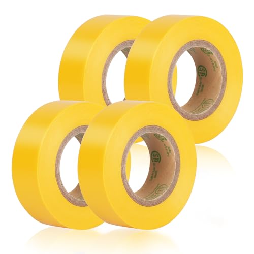 Image of GEYYANG Yellow Electrical Tape, Professional UL Approved, 4 Pack Multipurpose Electrical Tape for Home Improvement Electrical Equipment, 0.7in X 33ft PVC Electric Tape