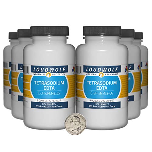 Tetrasodium EDTA / 3 Pounds / 6 Bottles / 99% Pure USP Food Grade/Fine Powder