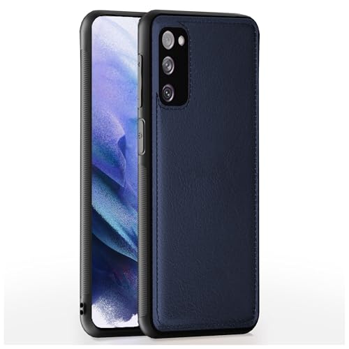 Image of Leather Case for Samsung Galaxy S20FE Premium Protective Stylish Slim Cover with Shockproof Raised Edges Blue