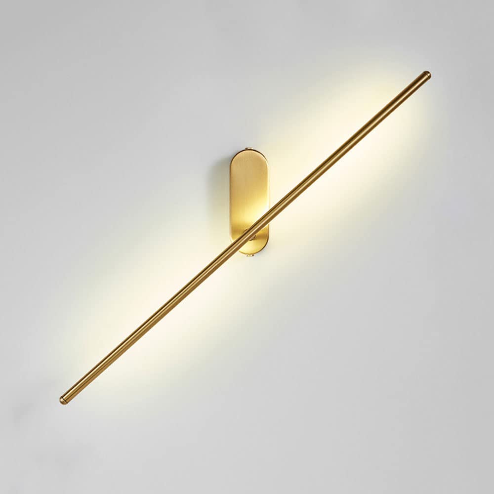YNIYUJKL Wall Lamp, Copper Wall Sconce Adjustable Wall Mount Light 23.6" Linear Wall Lamp, 10W Led Adjustable Copper Lighting Fixture, Living Room Decor Wall Sconces Bedroom