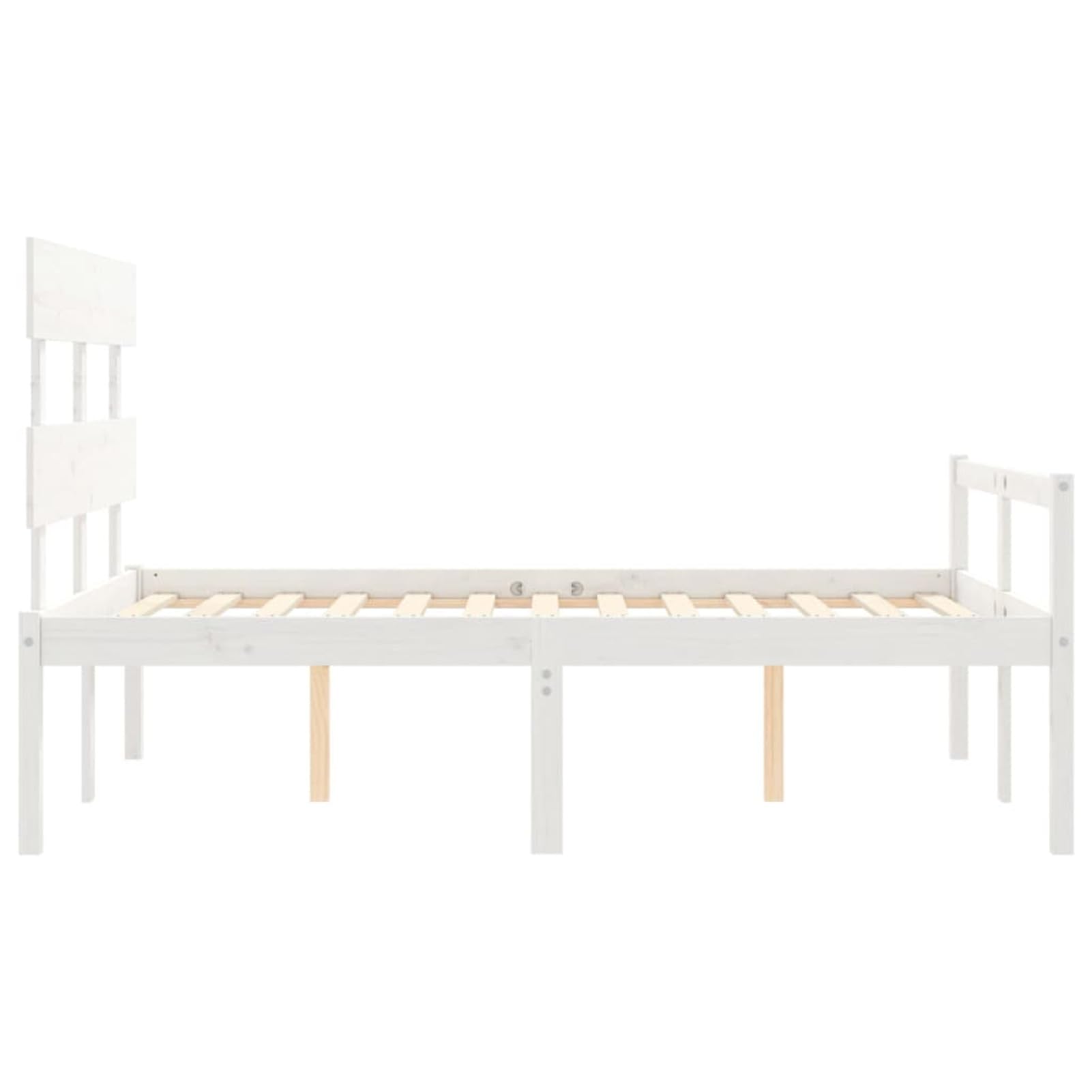 Rantry Bettgestell mit Kopfteil, Massivholz, Weiß, 120 x 200 cm, Lattenrost für Erwachsene, Kinder und Jugendliche, einfache Montage, Typ 15 Betten und Lattenroste