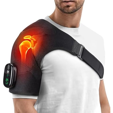 Cordless Heated Shoulder Brace, Heated Shoulder Wrap, Shoulder Heating Pad with Massage, Shoulder Massager for Men Women Cover