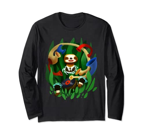 Surreal Sloth Listening to Turntable Long Sleeve T-Shirt
