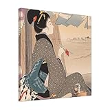 絵画 フレーム装飾画 池田輝方 江戸の錦 茶屋 キャンバスアート アートパネル 壁画 壁掛け 絵 モダンアート 版画 壁飾り 世界の名画 ポスター 40x40cm