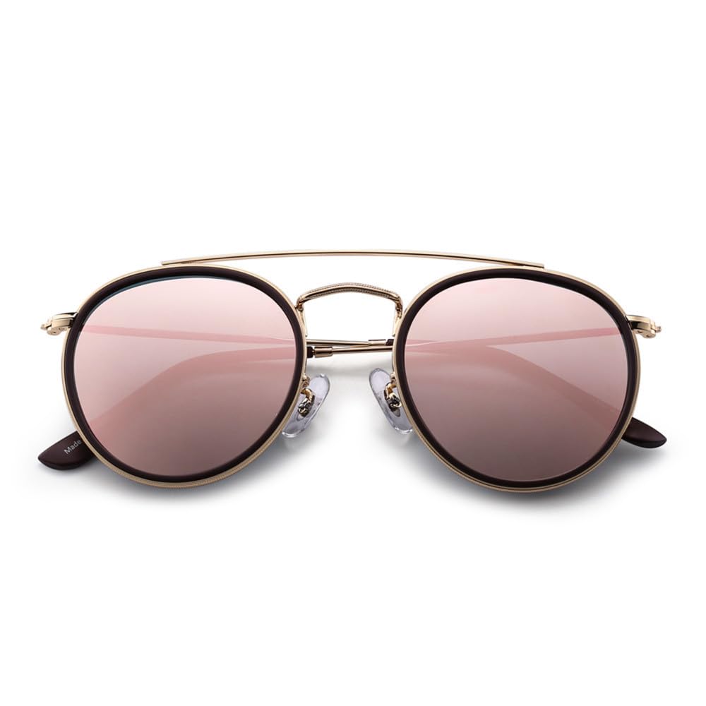 Occhiali da sole rotondi polarizzati retrò per uomo donna Occhiali da sole da guida con montatura vintage UV400