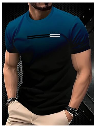 SOLY HUX Men's T Shirts Ombre Short Sleeve Crew Neck Classic Tee Tops Summer Streetwear3