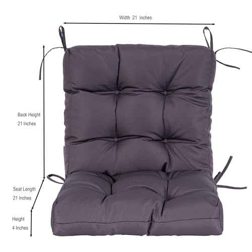Image of QILLOWAY Outdoor Chair Cushion for Patio Furniture, Waterproof Patio Cushions with Ties, Fade Resistant Replacement Pads for Outdoor Rocking Chairs,Dark Grey