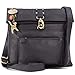 Price comparison product image Catwalk Collection Handbags - Women's Leather Anti Theft Cross Body Bag - Small Messenger Bag - Adjustable Shoulder Strap - Dispatch - Black