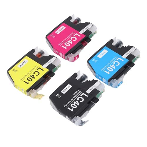 Zerodis 4-teiliges Set Tintenpatronen für Tintenstrahldrucker, klare Drucke, lebendige Farben, MFCJ1010DW, MFCJ1012DW, MFCJ1170DW, Material PP