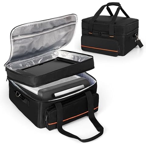 samdew Double-layer Grill Carrying Bag, Grill Cover Compatible with Ninja GR101 Sizzle Smokeless Indoor Grill & Griddle, Padded Grill Storage Case for Grill Plate & Accessories Tools, Bag Only Cover