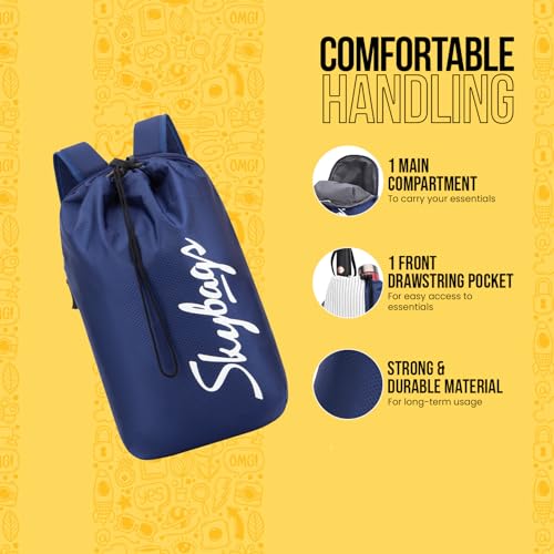 Image of Skybags String 15L Casual Daypack Backpack with Drawstring Compartment - Navy