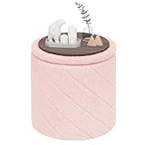 Multifonction : Ce pouf tabouret sert de table basse, de siège d'appoint et de décoration moderne, son design rond et son tissu teddy bouclé s'adaptent au salon, chambre ou couloir pour une touche de confort et de style