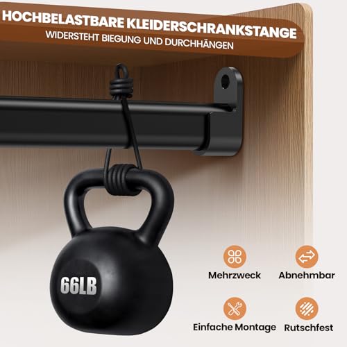 Mavivegue Mavivegue Kleiderstange Schrank, 42-161cm Oval Kleiderstange Ausziehbar 28mm,Kleiderstange Wandmontage für Schrank, Kleiderschrank, Waschküchen