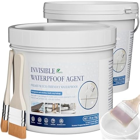 Liquid Waterproof Sealant 110 OZ (3000g) Clear, Xmntdo Transparent Waterproof Coating Invisible Waterproof Agent for Roofs, Walls, Bathroom, Kitchen Cover