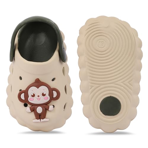Image of GLJ Monkey Design Kids Clog Shoes - Comfortable Indoor and Outdoor Sandals for Boys & Girls 3150