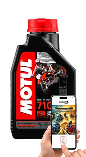 Aceite Lubricante Mezcla 710 2T 1L | 100% Sintético para Motocicletas De Dos Tiempos + Un Exclusivo Libro Pdf sobre Motos Escrito por El Tudetic Team TUDETIC-PDF-104034