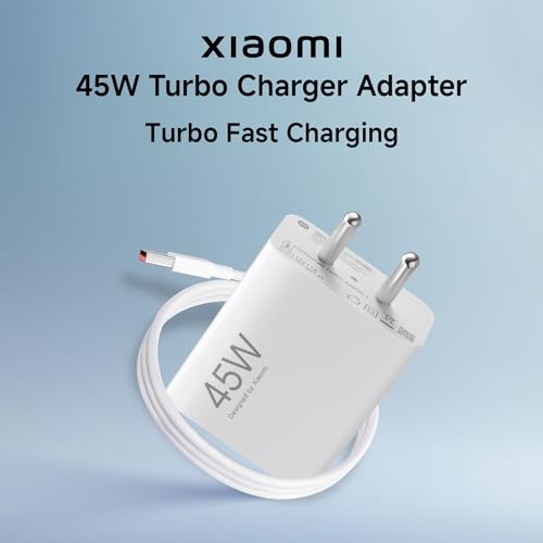 Image of Mi Xiaomi Original 45W Turbo Fast Charger Combo /Rapid Charging with Qualcomm Quick Charge 3.0. Includes USB Type-C 3A Fast Charge Cable. Compatable with mobiles, laptops, and Power Banks (White)