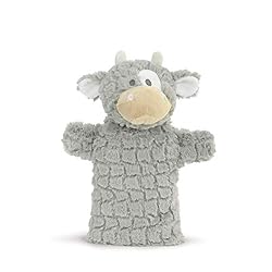 Comet The Cow Soft Grey White 12 inch Polyester Fabric Stuffed Plush Puppet