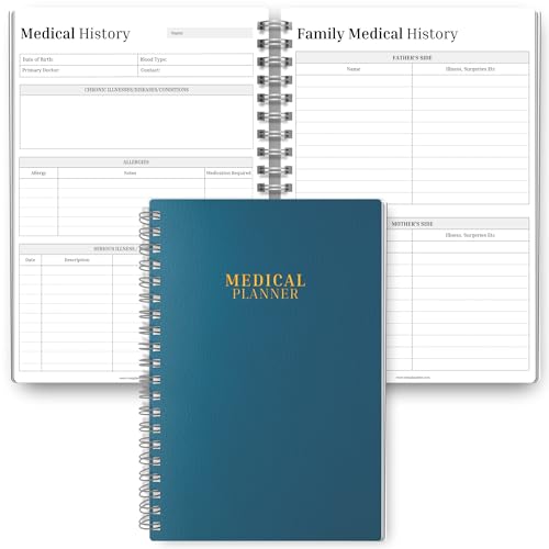 Comprehensive Medical Planner Logbook | Prescription Log Journal | Self Care Medical Journal | Track Symptoms Medications & Doctor Notes | Premium 120gsm Paper | Holistic Health Planner | A5 (Teal)