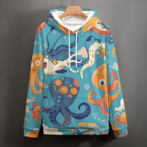 Sweat à capuche pieuvre unisexe taille S - 5