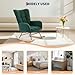 Rocking Chair Nursery Teddy, Upholstered Baby Fluffy Glider Rocker for Adults Small Spaces Indoor,Nursing Chairs for Living Room, Bedroom, Classroom（DarkGreen）