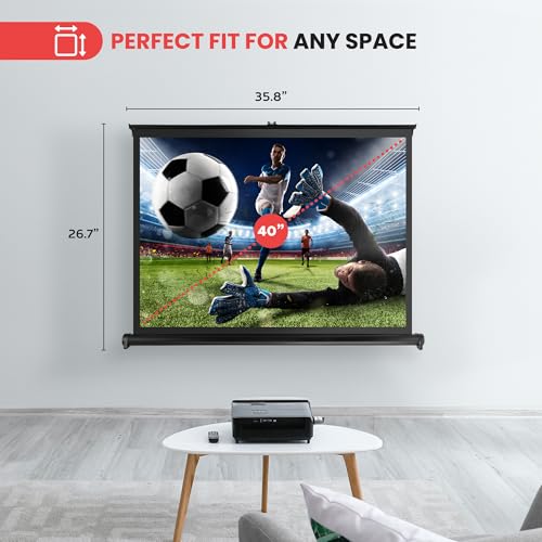 Image of Pyle Portable Projector Screen - Mobile Projection Screen Stand, Lightweight Carry & Durable Easy Pull Out System for Schools Meeting Conference Indoor Outdoor Use, 40 Inch (PRJTP46), White