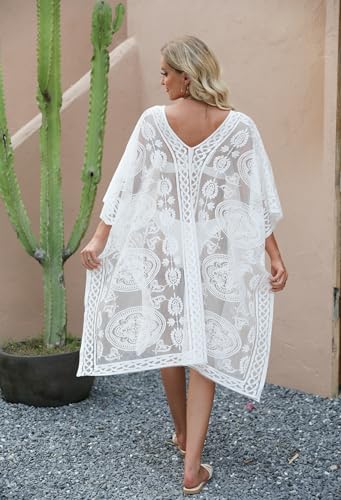 Image of Lace Swimsuit and Bathing Suit Cover Up for Women