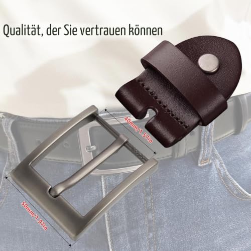 Trpoey Herren-Gürtelschnalle, Metall-Gürtelschnalle, 40 mm, Schnappverschluss, quadratischer Ersatz mit Einzelzahn, 3,9 cm für Herren und Zubehör (Anthrazitgrau)