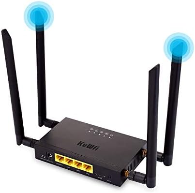 KuWFi 4G LTE Car WiFi Wireless Internet Router 300Mbps Cat 4 High Speed Industry CPE with SIM Card Slot and 4pcs External Antennas for USA/CA/Mexico Not for Verizon sim Card