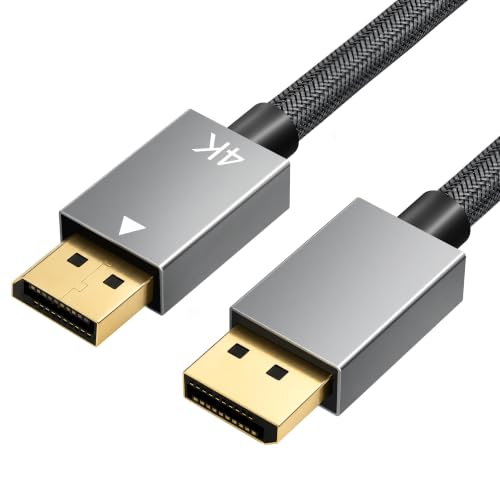 Image of Sounce 4K DisplayPort Cable 1.2 DP to DP 1.5M | 4K@60Hz 2K@144Hz | Braided Male to Male Display Port Cord for Gaming Monitor PC GPU RTX 4090 Desktop, Projector | Gray