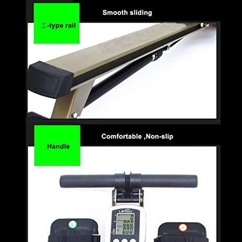 Image of Home Rowing Machine Rowing Machines Foldable Rower with Hydraulic Resistance System LED Monitor 12 Level Resistance Adjustment Cardio Fitness Rowing Machine for Home Load 150kg