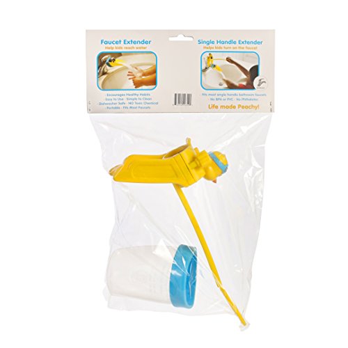 Image of Aqueduck Faucet Handle Extender Set. Connects to Sink Handle and Faucet to Make Washing Hands Fun and Teaches Your Baby or Child Good Habits and Promote Independence to Them.