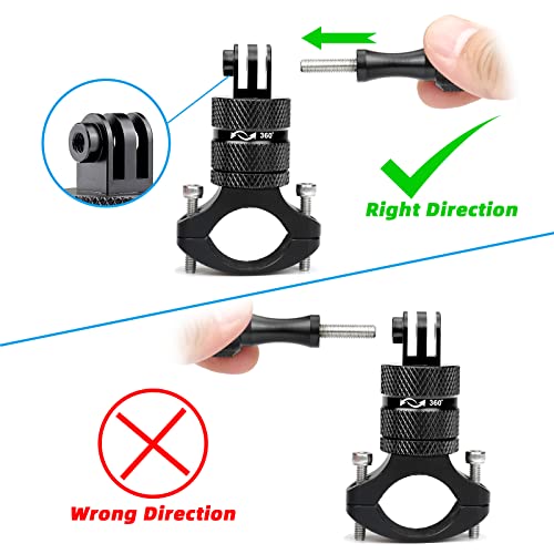 Forevercam Mountain Bike Handlebar Mount For Gopro Action Camera (0.8-1.18") Aluminium Mountain Bicycle Handlebar Mount 360 Degree Rotation Upgraded Version For Gopro Hero 11/10/9/8/7/6 #TOP4