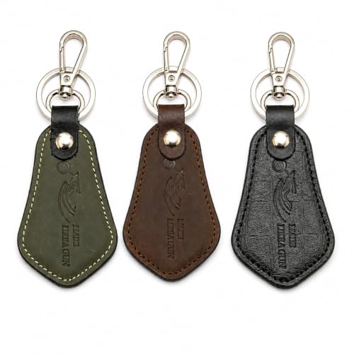 Image of Leather Strap Keychain, Embossed Logo Design, Durable Premium Key Ring for Bike Lovers & Gift Use