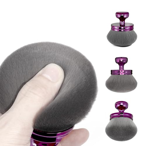 Blend & Blur Extra Large Body Makeup Brush for Self Tanner,Leg Makeup & Bronzer Self Tan Applicator, 3.2inch Wide Round Head Kabuki Brush For Application with Drawstring Bag (Purple) - Image 5